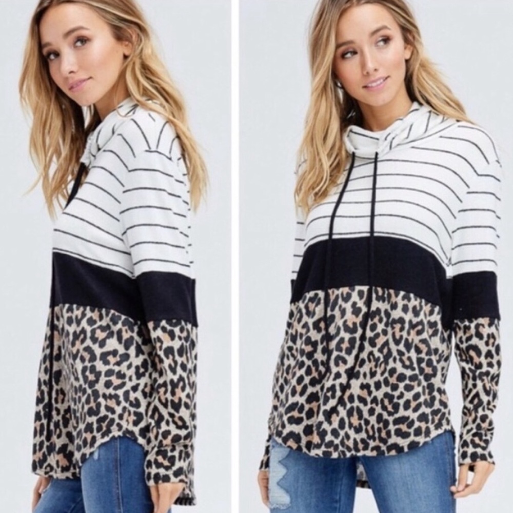 ⚡️Leopard & Stripes Pullover - Picture 1 of 3